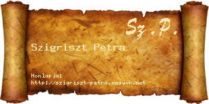 Szigriszt Petra névjegykártya