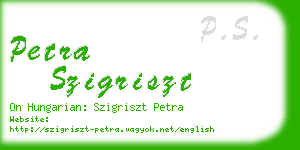 petra szigriszt business card